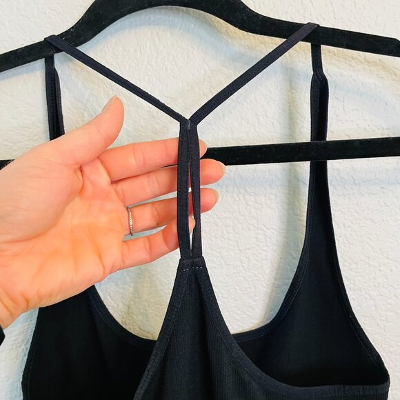 Intimately FP Black Ribbed Stretchy Stappy Bodycon Mini Dress | M/L - Picture 3 of 6